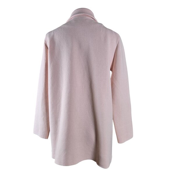 Magaschoni Open Front Cotton Wool Blend Pink Cardigan Sweater Jacket Medium - Picture 3 of 12